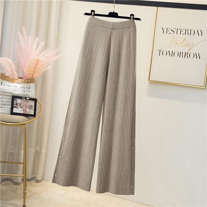 Women's Elegant and Comfortable Ribbed Knit Pants Mune Fashion
