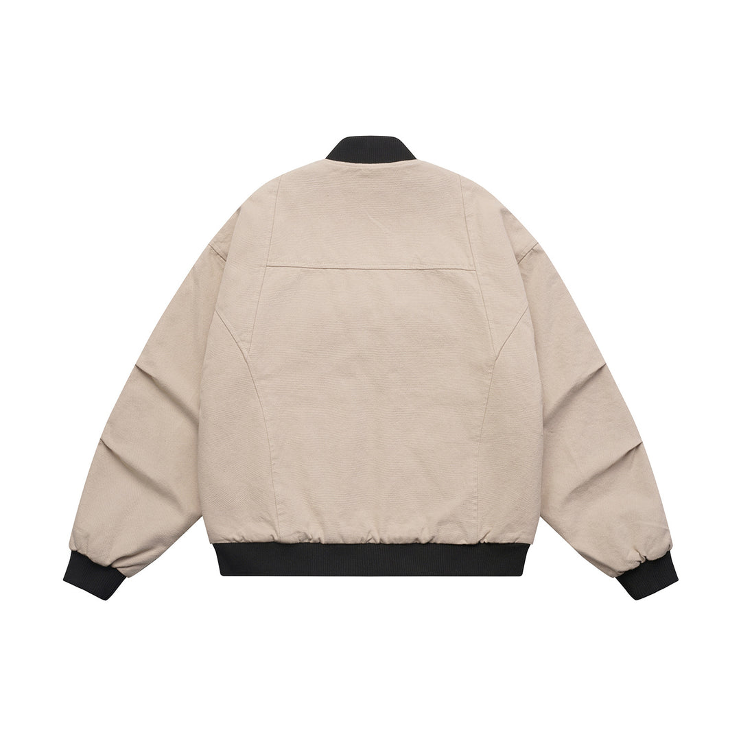 Unisex Lightly quilted oversized bomber jacket with ribbed collar and diagonally inserted pockets Mune Fashion