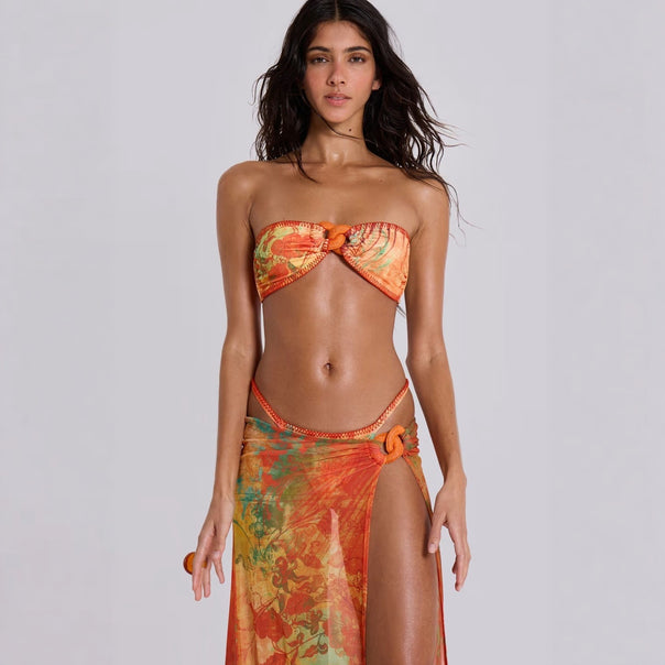 Women's bandeau bikini with stylish wrap skirt Mune Fashion