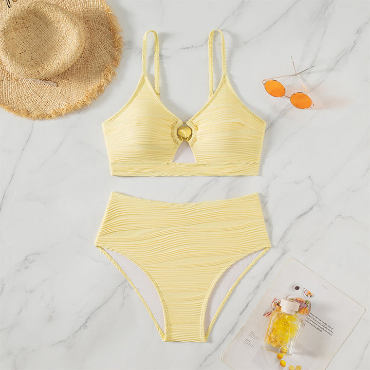 Women's bikini set with elastic pattern and fashionable knot closure Mune Fashion