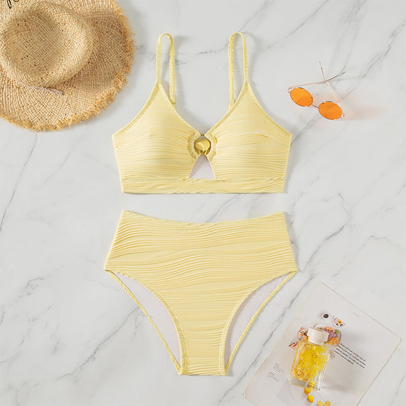 Women's bikini set with elastic pattern and fashionable knot closure Mune Fashion