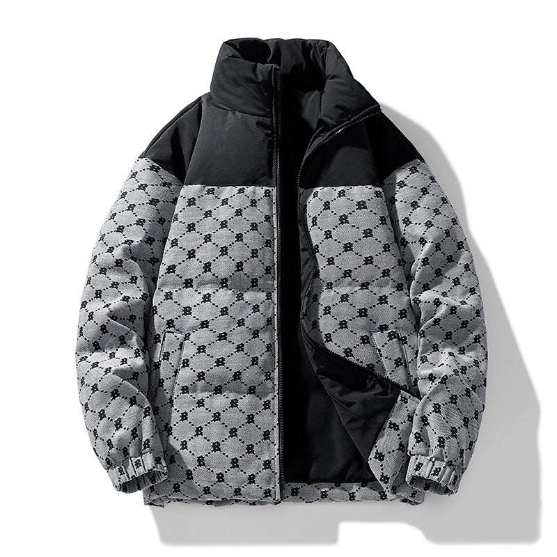 Men's quilted jacket with all-over pattern and high collar Mune Fashion