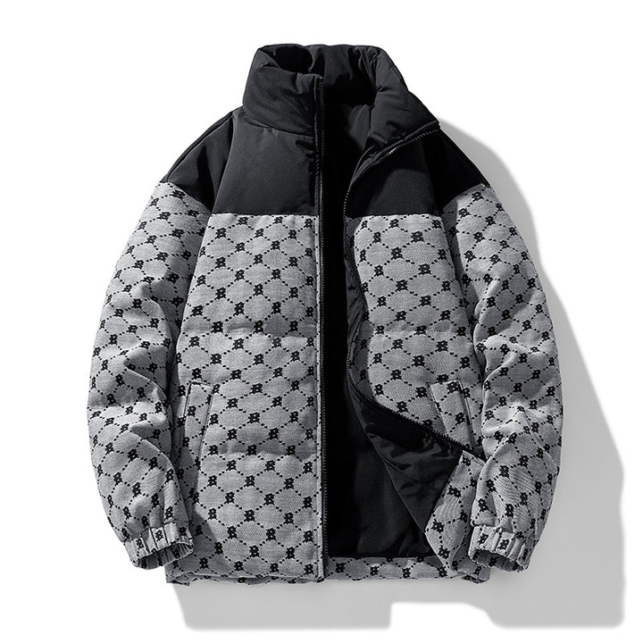 Men's quilted jacket with all-over pattern and high collar Mune Fashion