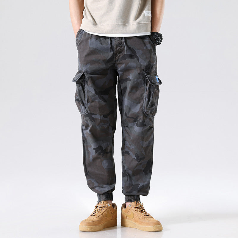 Herren Cargohhose im Joggerstil mit Camouflage-Muster, elastischem Bund und Mehrfach-Utility-Taschen Mune Fashion
