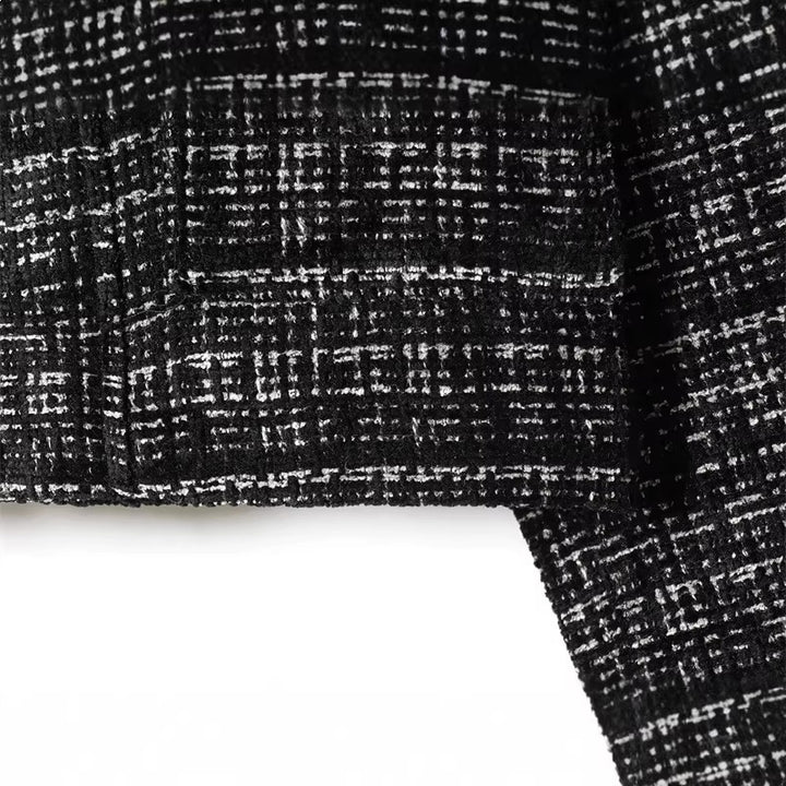 Women's Boxy Tweed Jacket in Boucle Look with Concealed Button Placket and Boxy Silhouette Mune Fashion