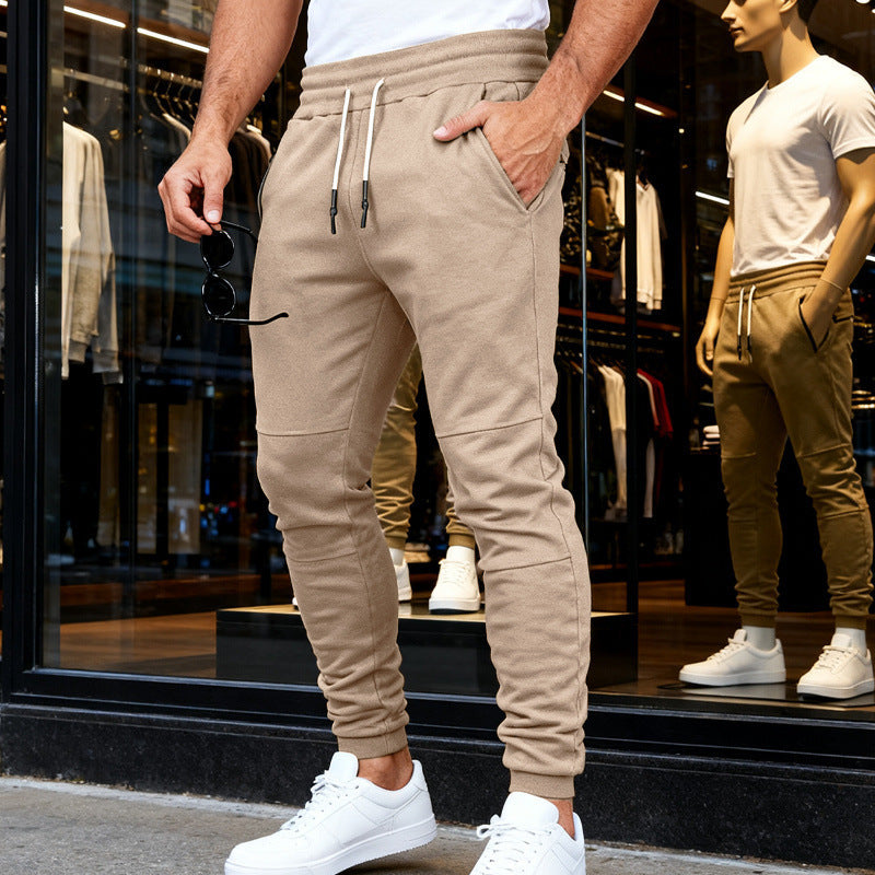 Men's nan tapered jogging pants with knee yoke, elastic drawstring waistband and zippered pockets Mune Fashion