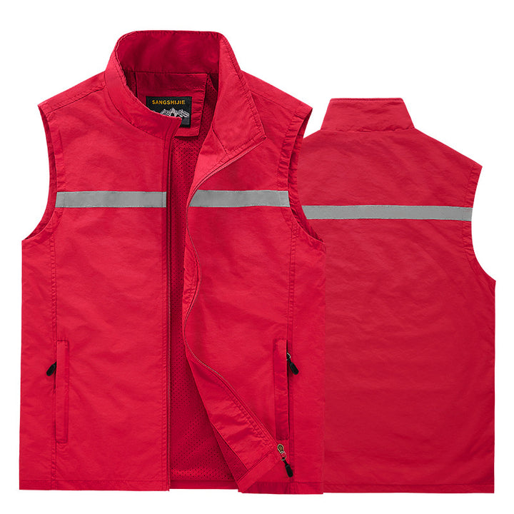 Men's Reflective Work and Safety Vest with Lightweight Mesh Lining Mune Fashion