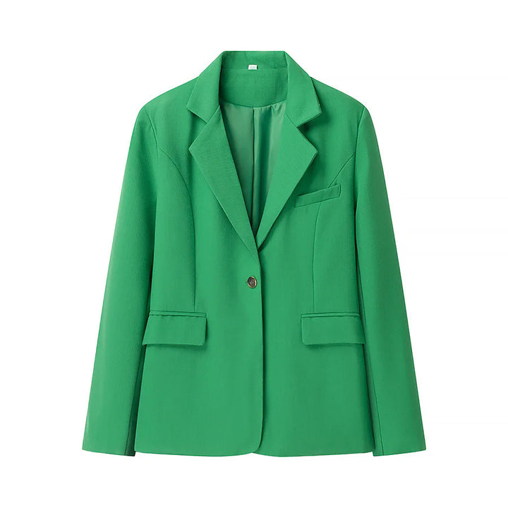 Women’s slightly tailored single-button blazer with shawl collar and flap pockets Mune Fashion
