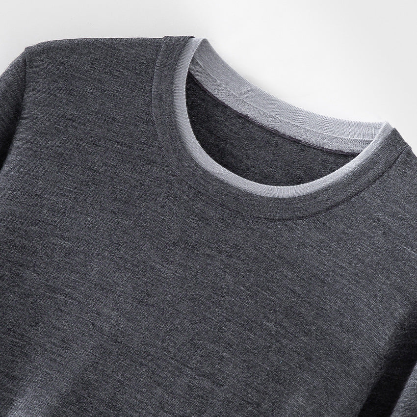 Women Fine Round Neck Sweater made of Merino Mix with Contrast Cuffs Mune Fashion