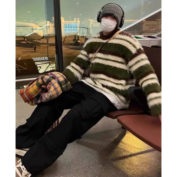 Men's Fashionable Knit Sweater with Coarse Texture Mune Fashion