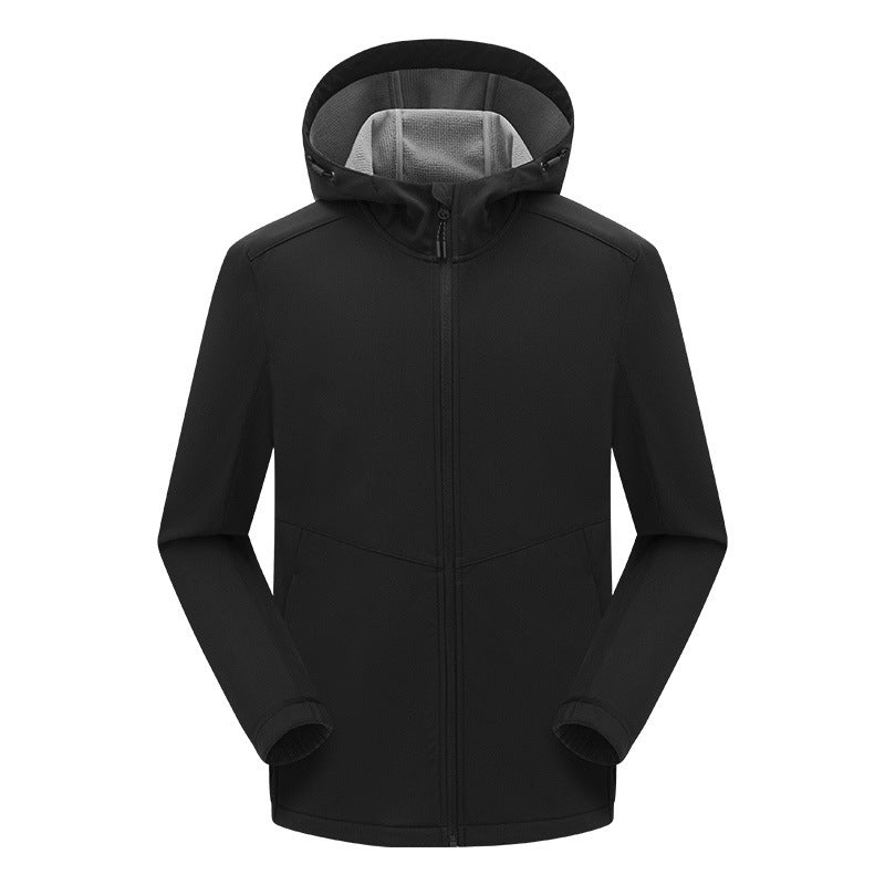 Men's technical softshell jacket with fleece-lined hood and elastic stretch cut Mune Fashion