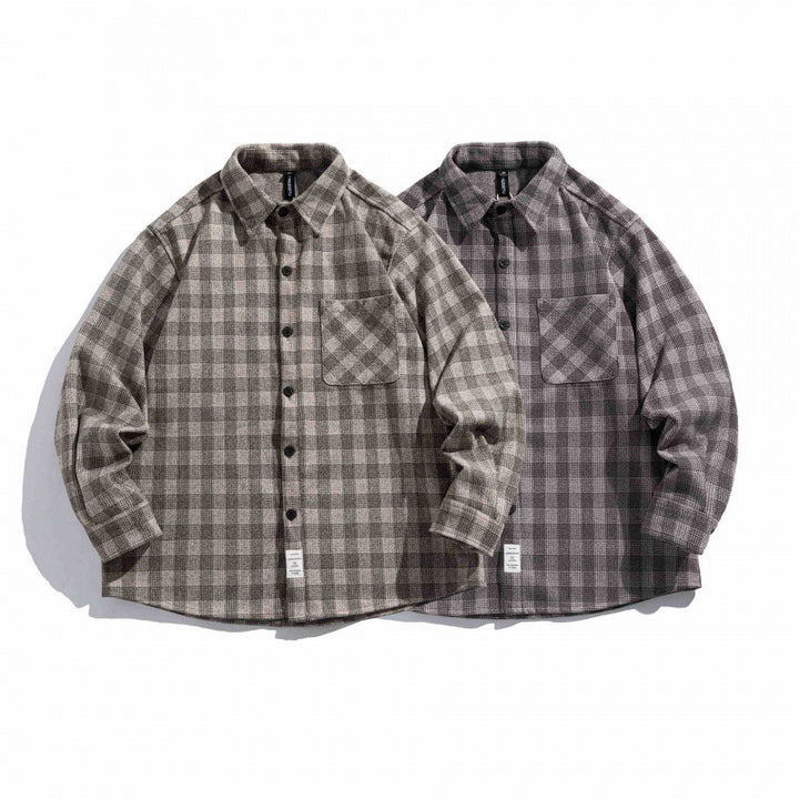 Unisex Boxy Checkered Overshirt made of soft Flannel with patch breast pocket Mune Fashion