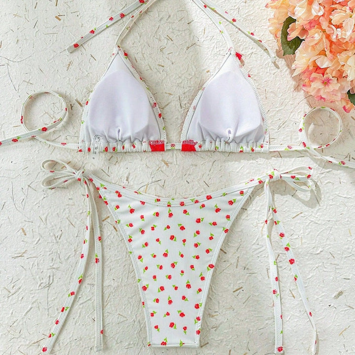 Women's Triangle Bikini with playful strawberry pattern Mune Fashion