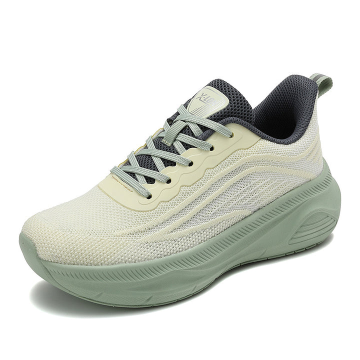 Women's breathable running trainers with thick cushioned wedge sole and comfort insole Mune Fashion