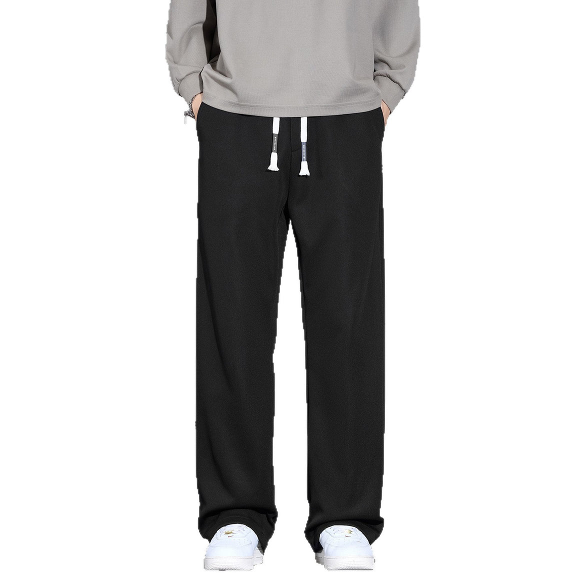 Men's Wide Relaxed Jogging Pants with Drawstring and Straight Leg Mune Fashion