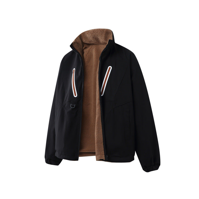 Unisex Lightweight Tech Softshell Jacket with Stand-up Collar, Water-repellent Membrane and Utility Pockets Mune Fashion