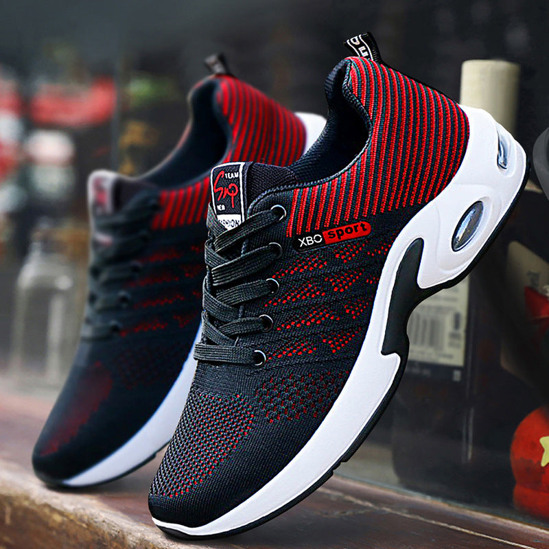Men's breathable lightweight knitted sneakers with air cushion and non-slip outsole Mune Fashion