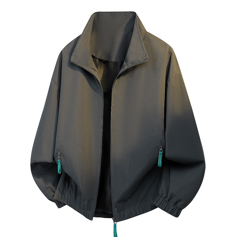 Men's urban zip blouson with stand-up collar, contrasting zipper pulls, and elastic hem Mune Fashion