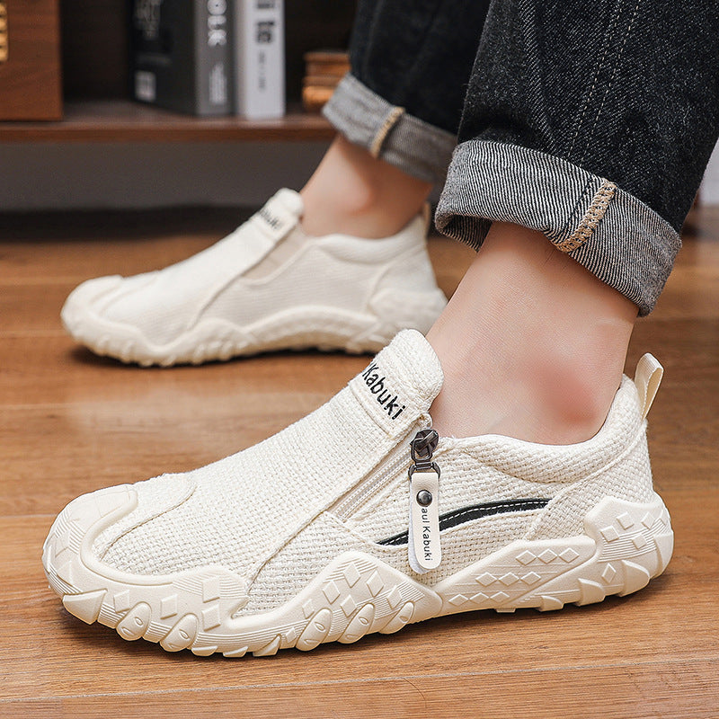 Men's Flexible Knit Sneakers with Zipper Mune Fashion