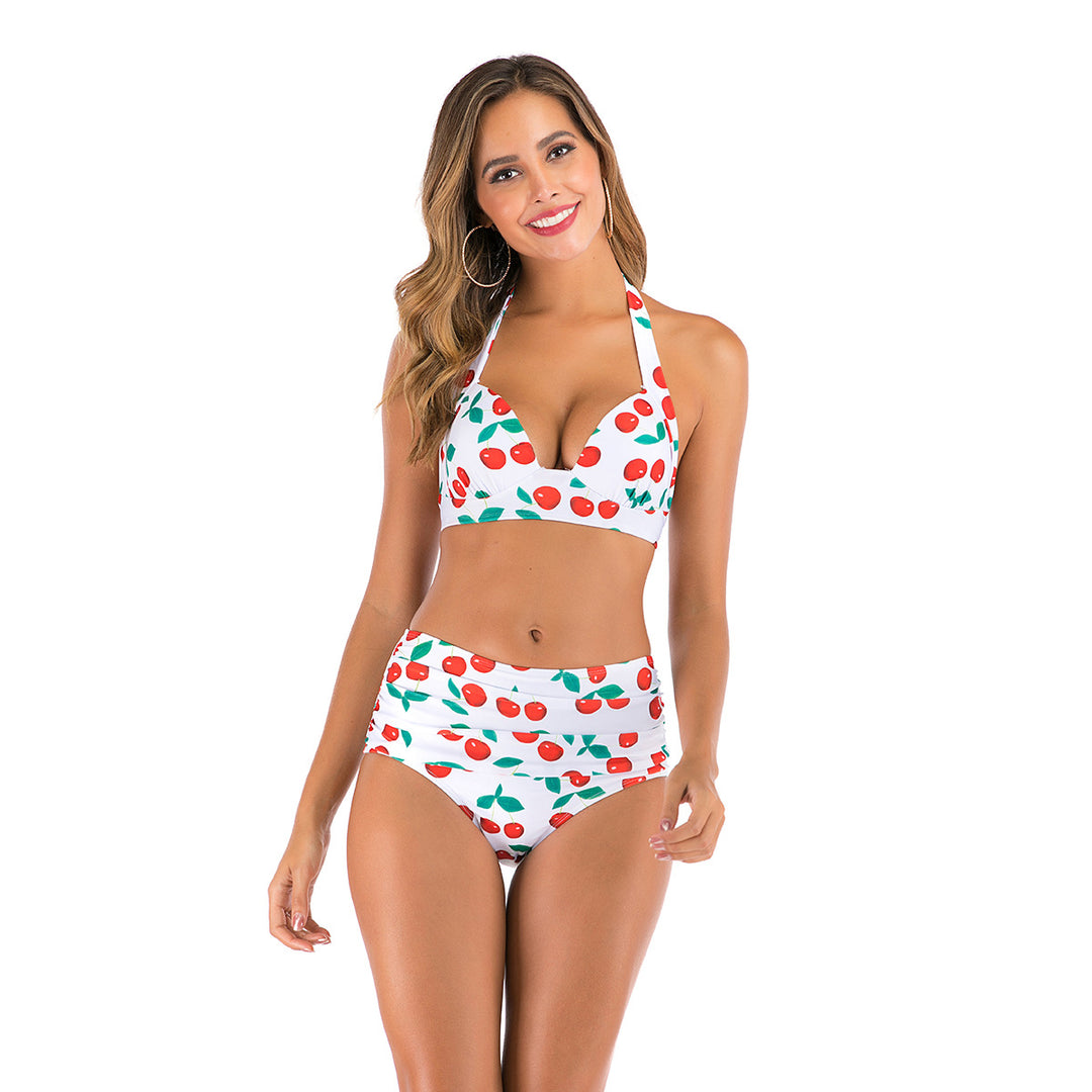 Women High-waisted bikini with deep neckline and trendy animal print Mune Fashion