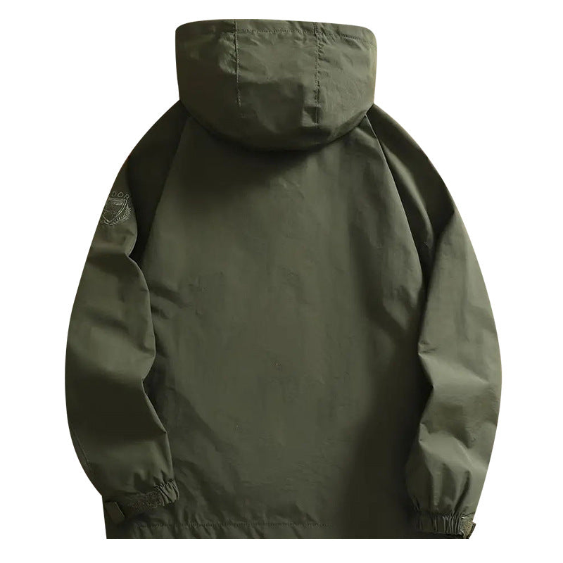Men's nano lightweight wind and water-repellent hooded jacket with concealed chest zipper pocket Mune Fashion