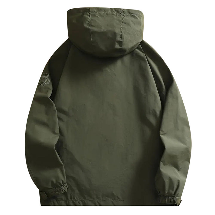 Men's nano lightweight wind and water-repellent hooded jacket with concealed chest zipper pocket Mune Fashion