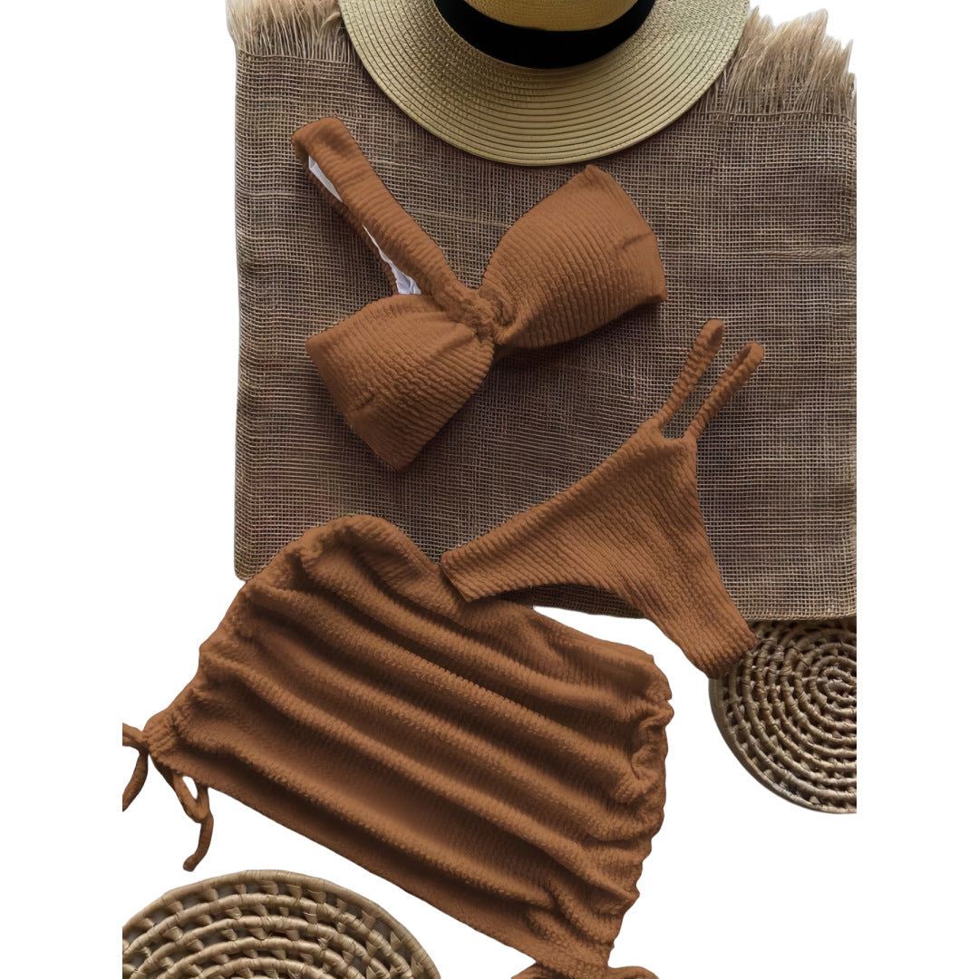 Ladies Bandeau Bikini Set with Ruching Mune Fashion