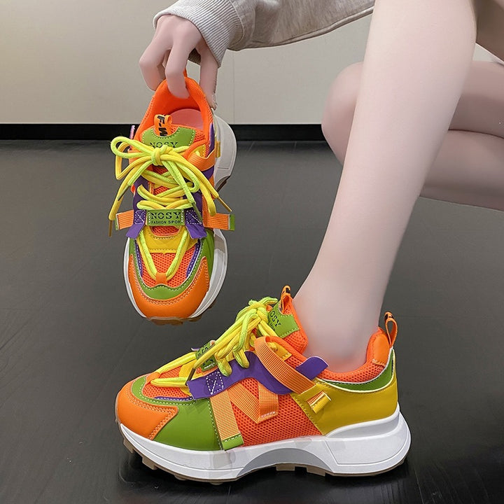 Women Chunky Plateau Sneaker with breathable mesh and mounted straps Mune Fashion