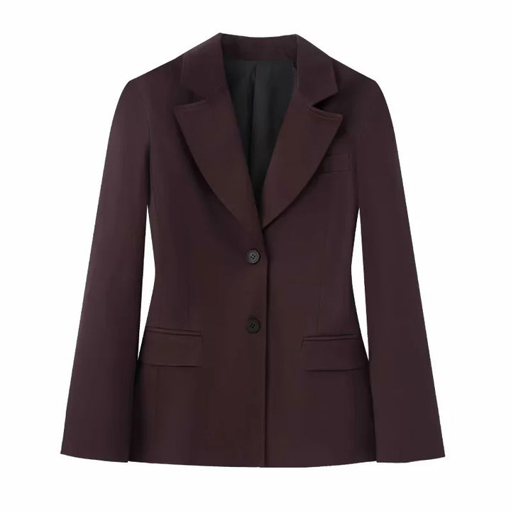 Women's slim business blazer with tailored cut, falling lapel and flap pockets Mune Fashion