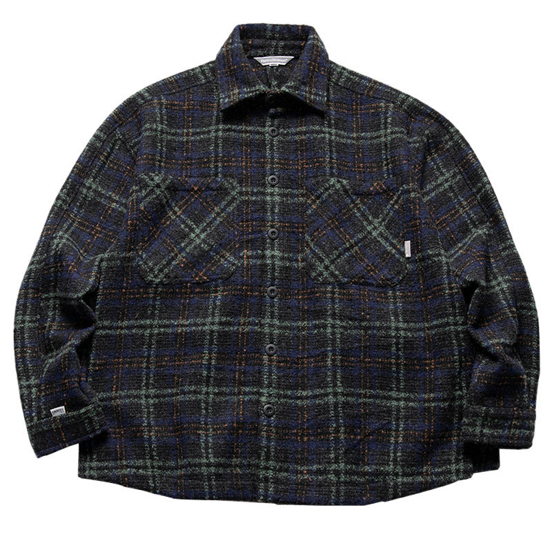 Unisex Karo Overshirt made of wool blend with applied chest pockets Mune Fashion