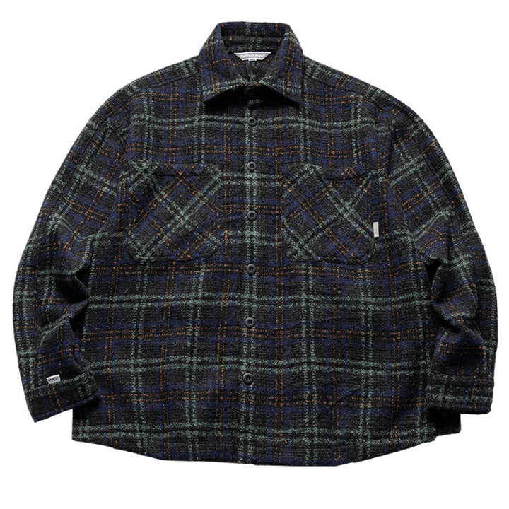 Unisex Karo Overshirt made of wool blend with applied chest pockets Mune Fashion