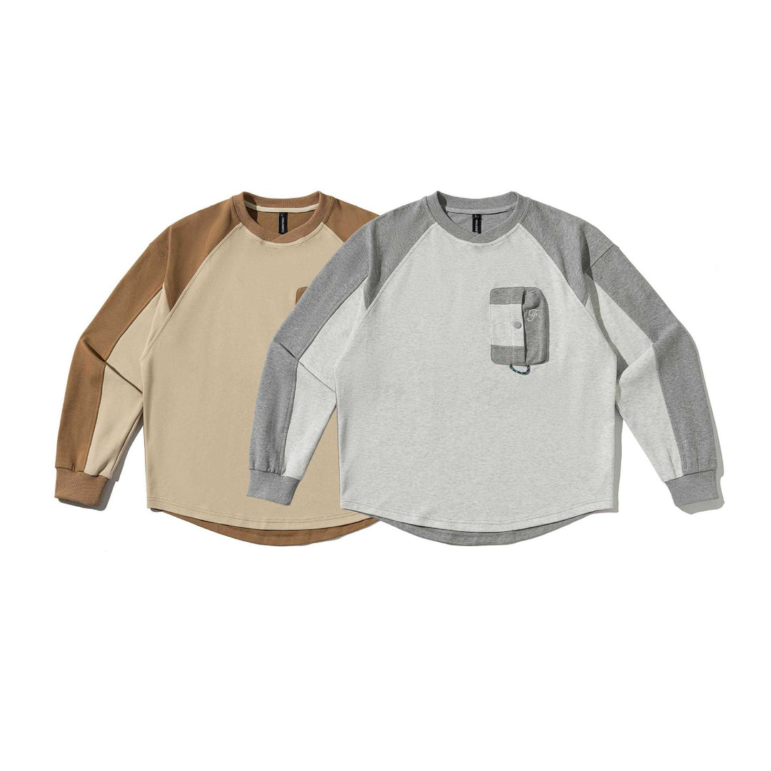 Unisex Raglan Sweatshirt with half-round hem and applied chest pocket Mune Fashion