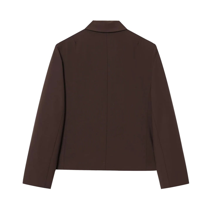 Women's minimally cut short blazer with concealed button placket and breast welt pocket Mune Fashion