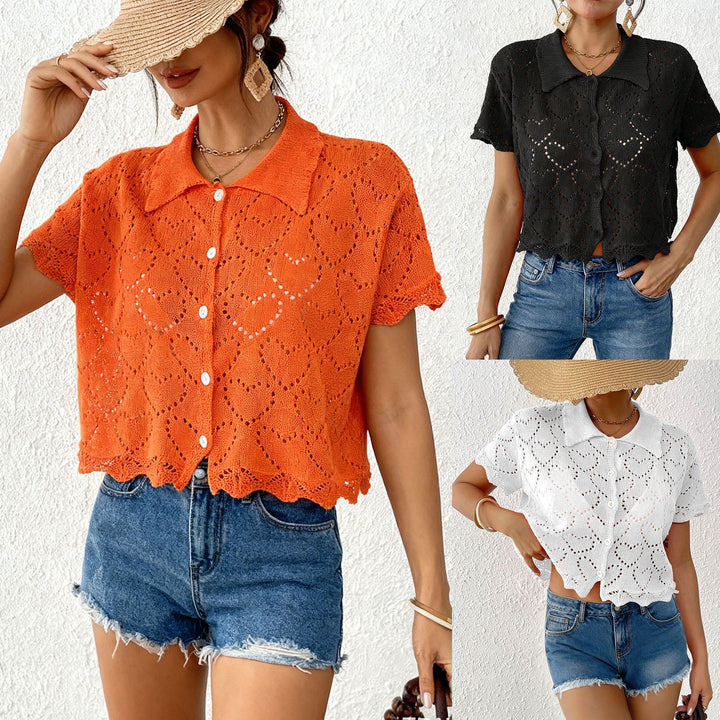 Women's airy crochet cardigan with trendy lace pattern Mune Fashion