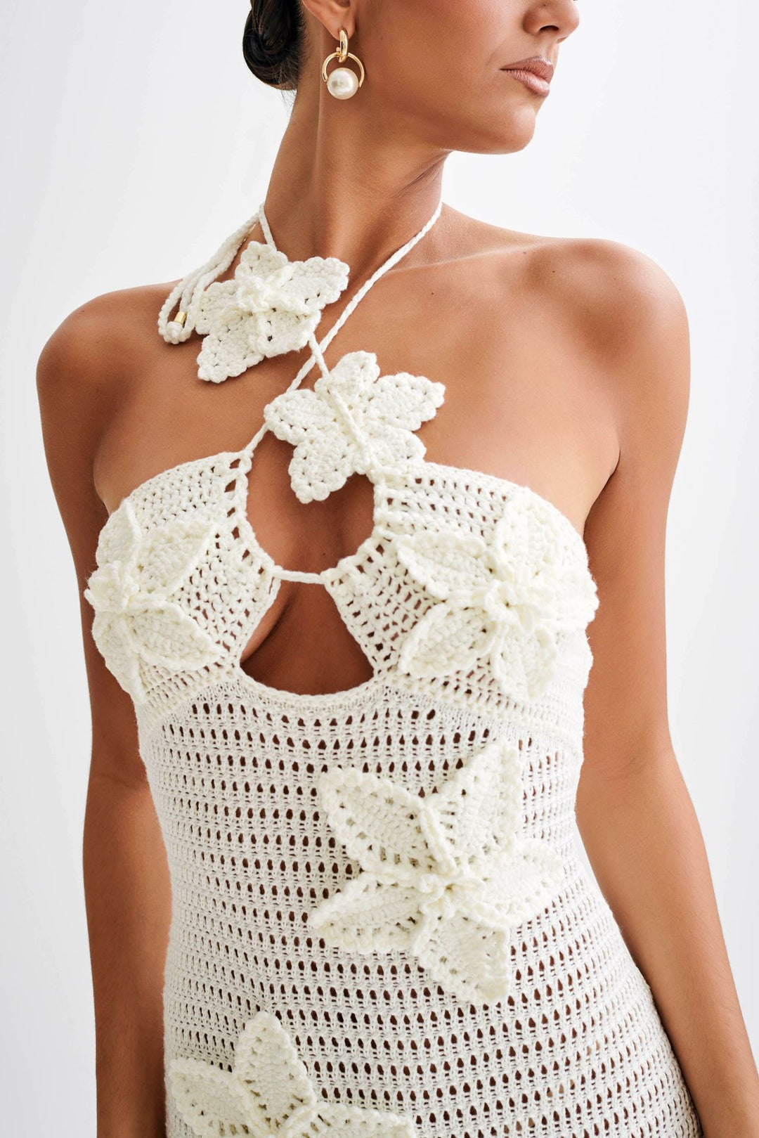 Ladies' crochet dress with floral design Mune Fashion