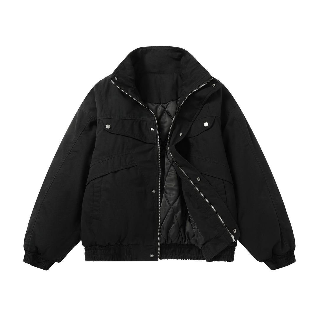 Unisex Boxy Field Jacket with high standing collar and utility pockets Mune Fashion