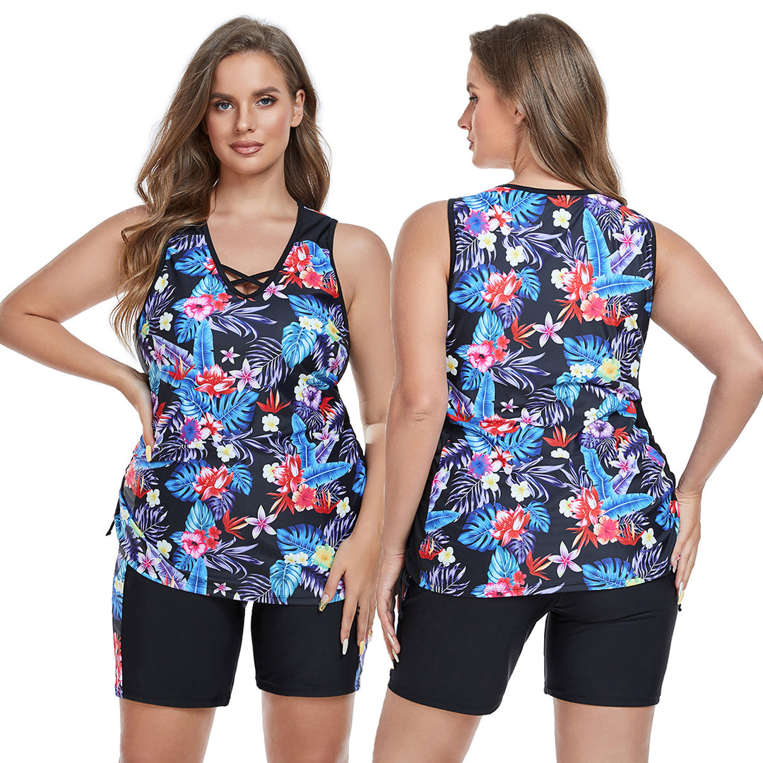 Women's sporty swimsuit with floral design Mune Fashion