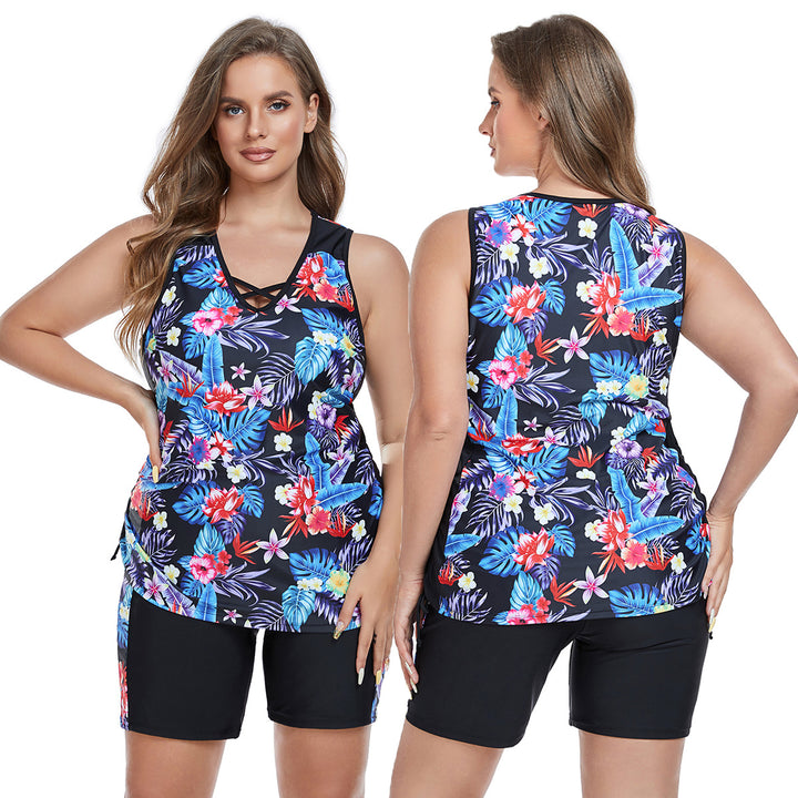 Women's sporty swimsuit with floral design Mune Fashion