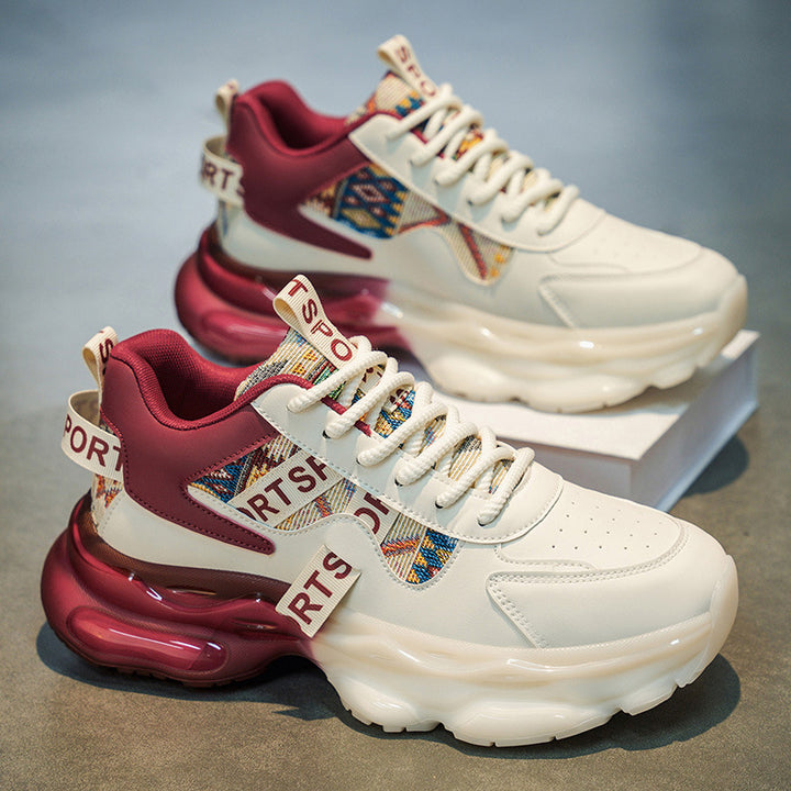 Women's Platform Sneakers with voluminous sole and woven ethnic details Mune Fashion