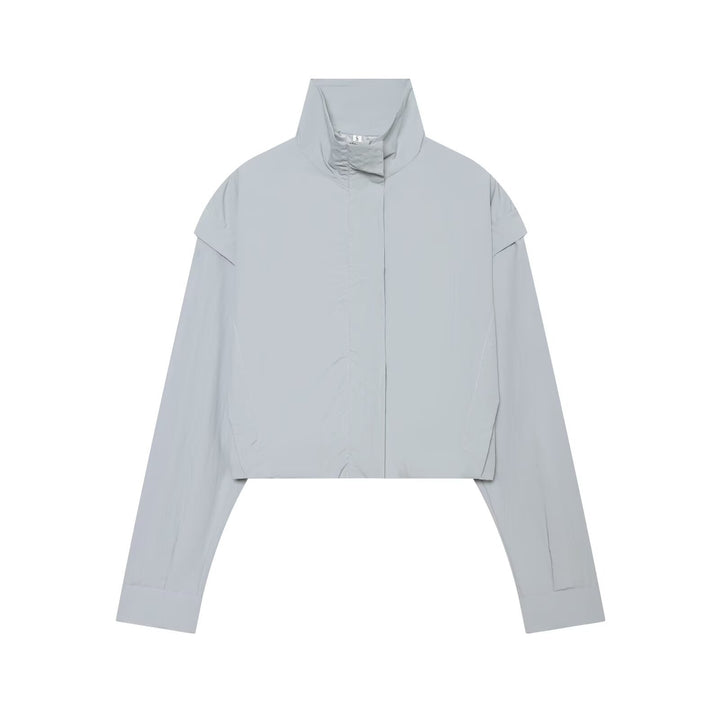 Women's short functional windbreaker with high standing collar and concealed zipper Mune Fashion