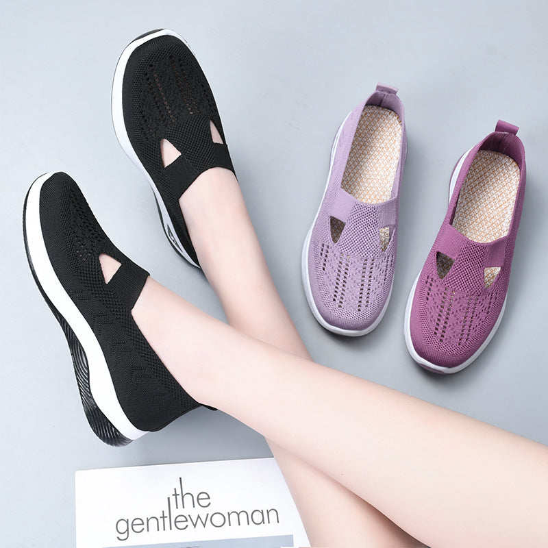 Women Breathable Slip-On Sneakers with Elastic Design Mune Fashion