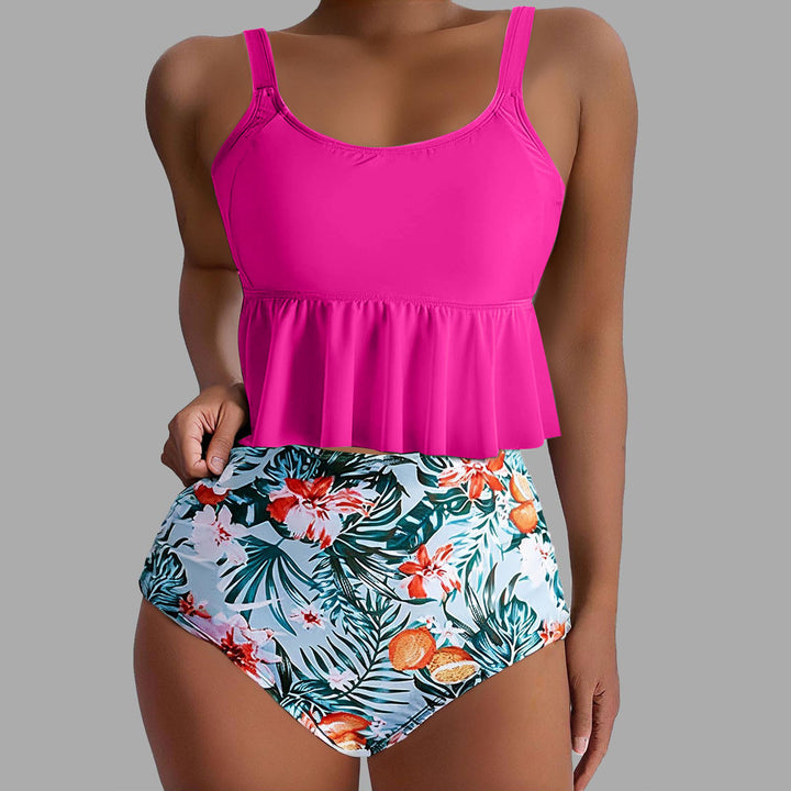 Damen Tankini-Set mit floralen Akzenten und Rüschen Echo Archiv