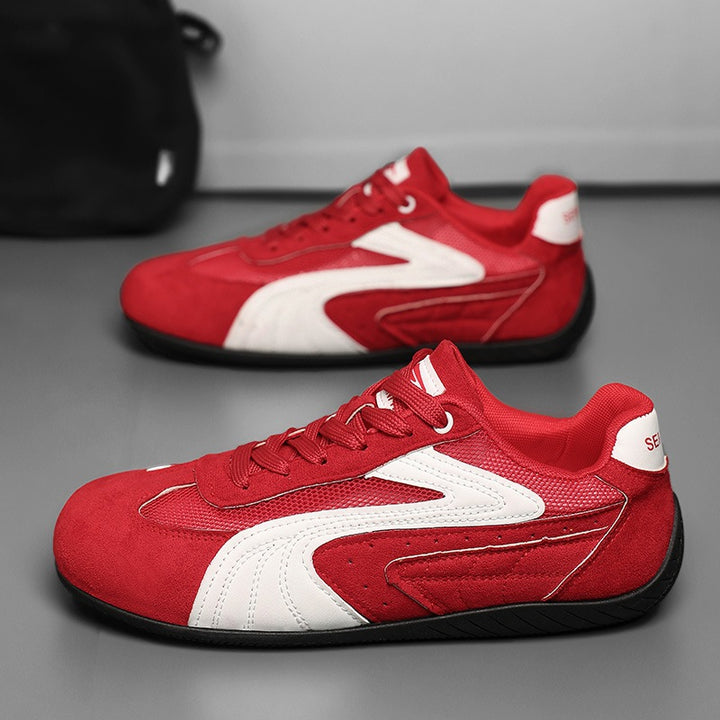 Women's retro-inspired suede sneakers with breathable mesh inserts and non-slip rubber sole Mune Fashion