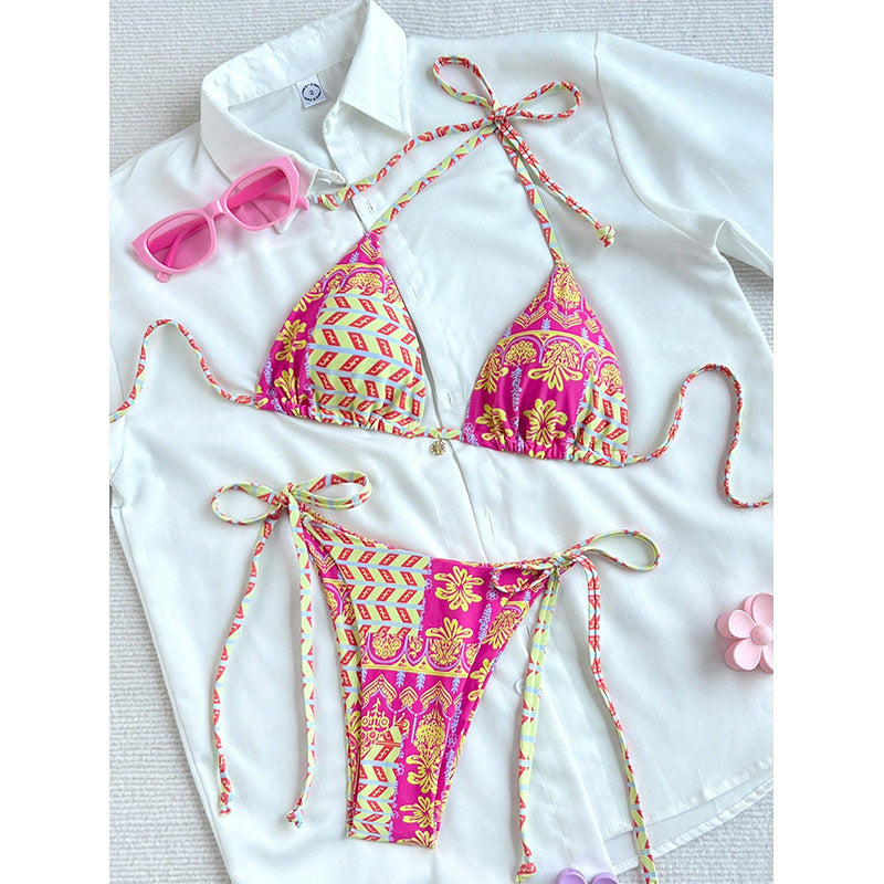Women’s triangle bikini with playful ethnic print Mune Fashion