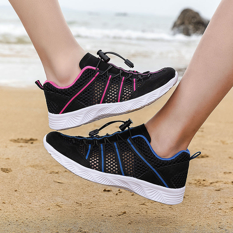 Women’s breathable mesh sneakers with drawstring closure, ultra-light EVA flex sole and padded heel collar Mune Fashion