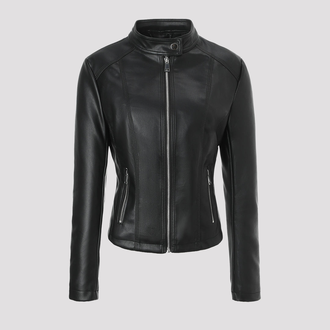 Ladies Structured Faux Leather Jacket Mune Fashion