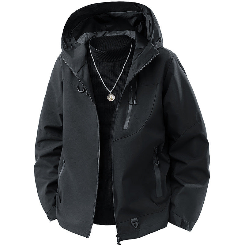 Men's Technical Softshell Outdoor Jacket with Hood water- and windproof membrane sealed zippers Mune Fashion