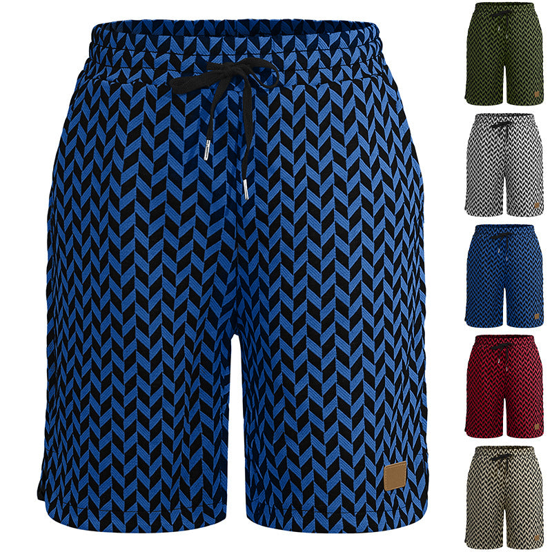 Women's Jacquard Shorts with elastic comfort waistband, drawstring and herringbone pattern Mune Fashion