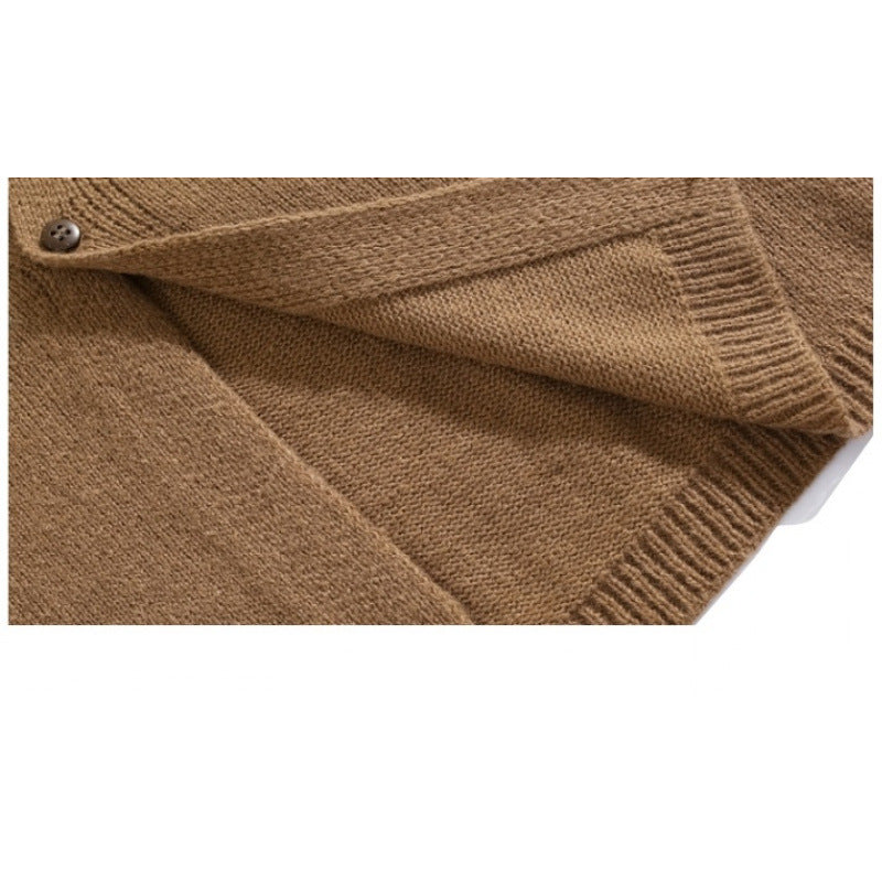 Men's Relaxed Shirt Jacket-Cardigan made of fine knit with lapel collar and patch breast pocket Mune Fashion