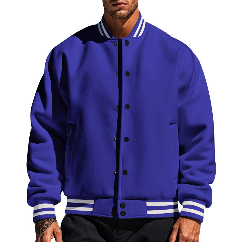 Men's nan college cardigan in retro look with ribbed collar, snap button closure and side pockets Mune Fashion